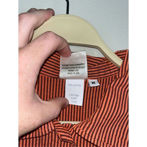 Mill Valley Clothing Company Drifter Shirt Orange Stripes Button Up Medium - Picture 5 of 6